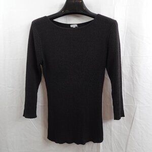 Castro Womens Sweater 1 Black Ribbed Minimalist Timeless Capsule Pullover